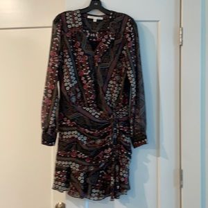 Veronica Beard wrap effect silk chiffon dress